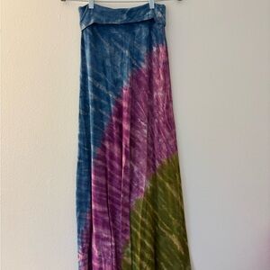 Lucky Brand Colorful Tie-Dye Maxi Skirt